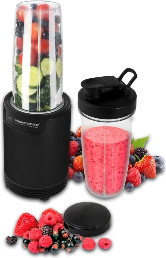 Blender për smoothie Esperanza EKM029, 6 në 1, 700W, i zi