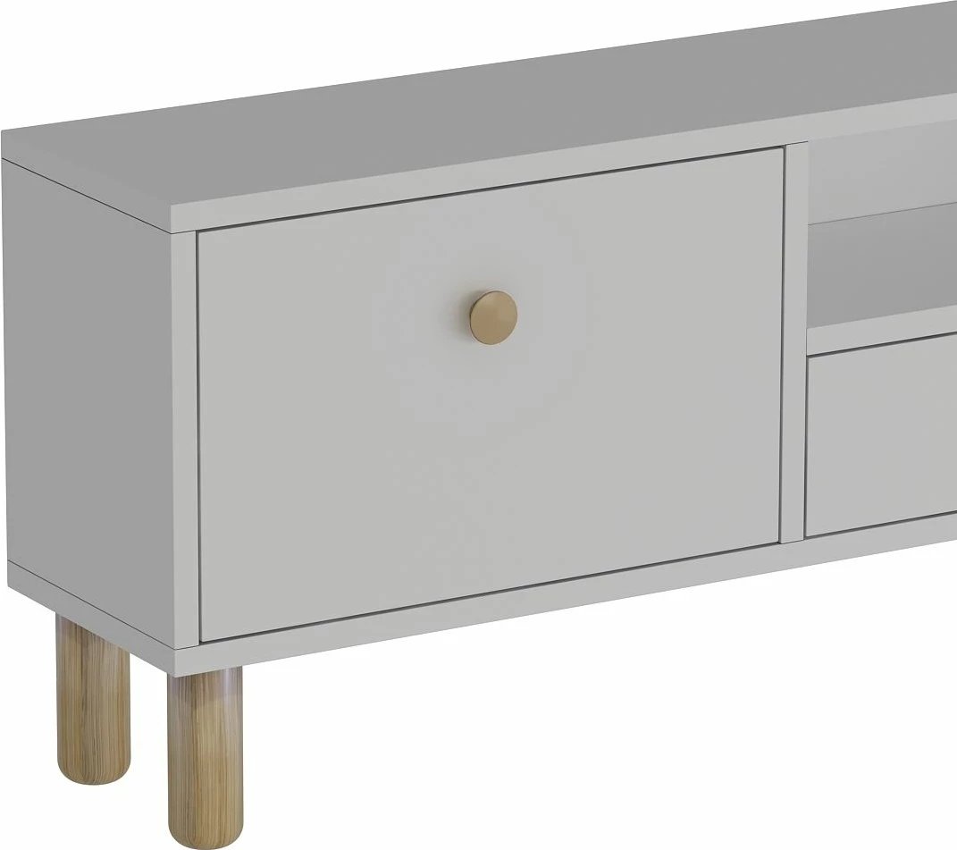 Komodë TV Skye Decor, e bardhë, lisi sapphire, 1310-DROP-1