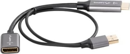 Adapter Lanberg AD-HD-DP-02 HDMI në DisplayPort, 20cm, Argjendtë