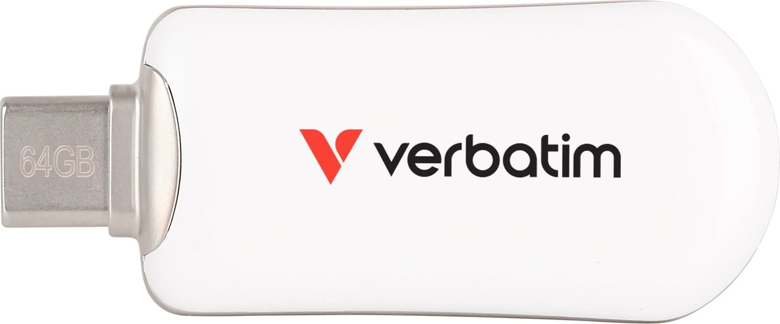 USB Verbatim Plectra 64GB, USB Type-C, Bardhë