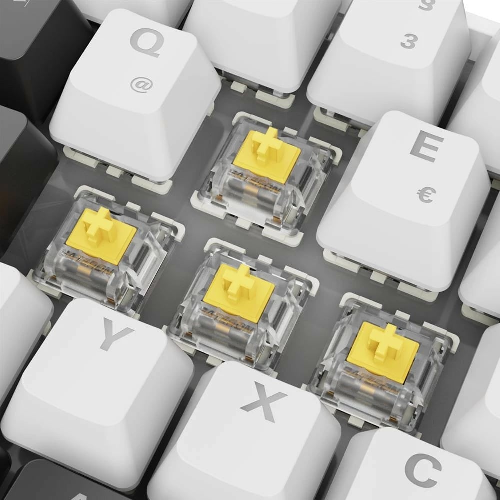 Tastierë gaming Sharkoon Skiller SGK50S4 Gen2, RGB, bardhë-verdhë
