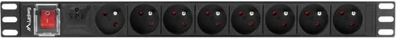 Listë elektrike rack Lanberg PDU-08E-0200-BK, 8 dalje, 1U, 16A, 2m, e zezë