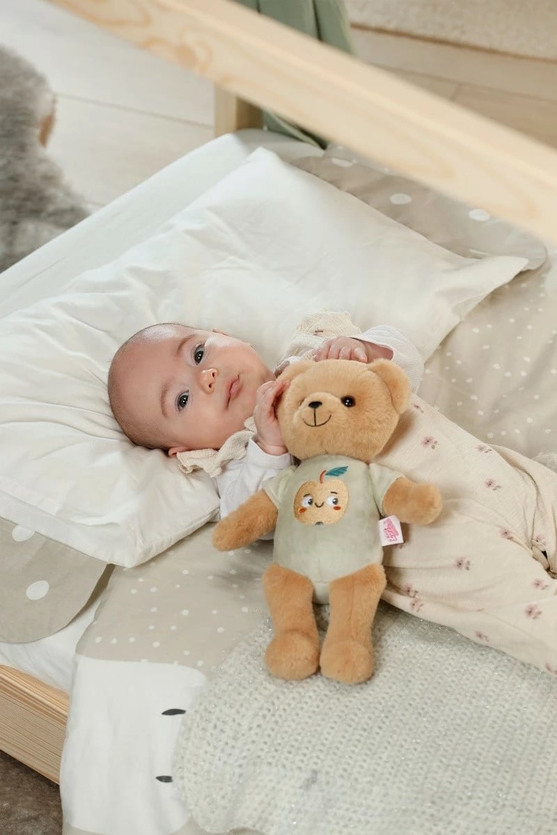 Ari pelushi, Baby Born, Teddy 839225-116725, 26 cm, i butë për foshnje 0+, i larshëm 30°C, bezhë