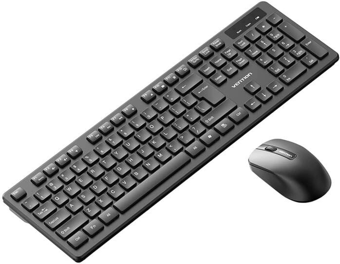 Set tastierë dhe maus wireless Vention KTDB0-EN, i zi, me mauspad