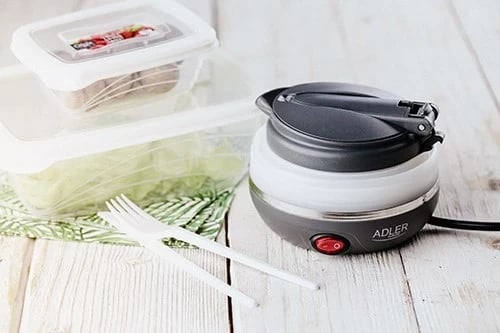 Çajnik Elektrik Adler AD 1279, 0.6 L, 750 W, i Zi dhe i Bardhë
