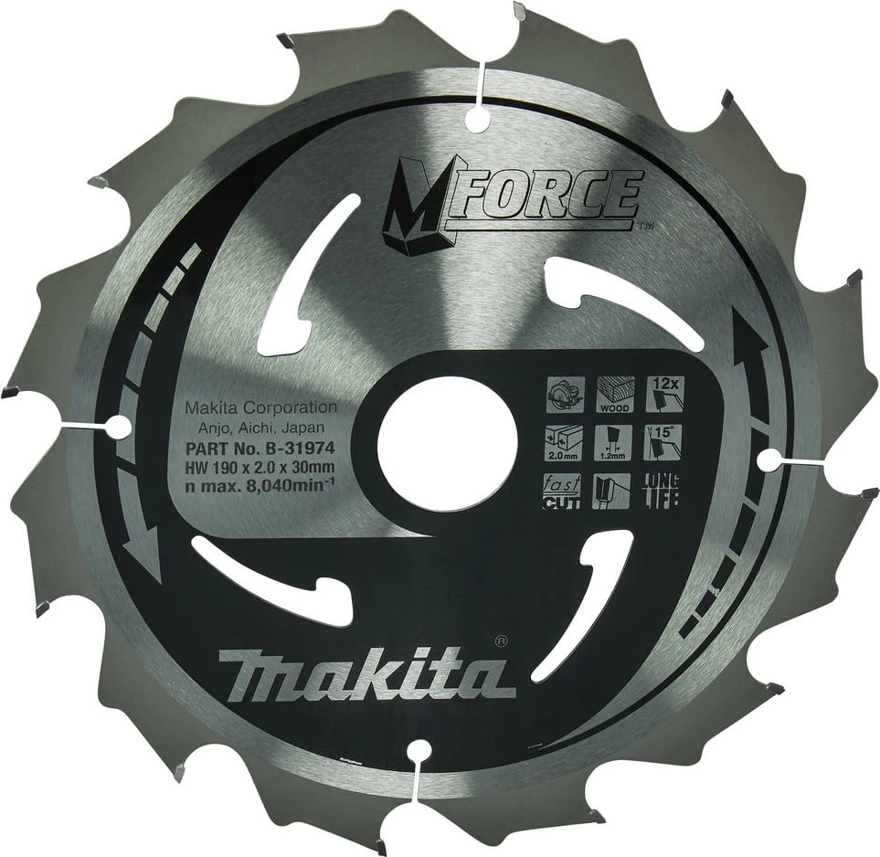 Disk prerës Makita M-FORCE 190x30x12 dhëmbë