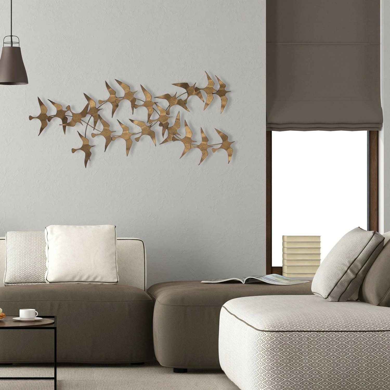 Aksesor dekorativ metalik për mur Wallity, Sahika, shumëngjyrësh, 112x11x50cm