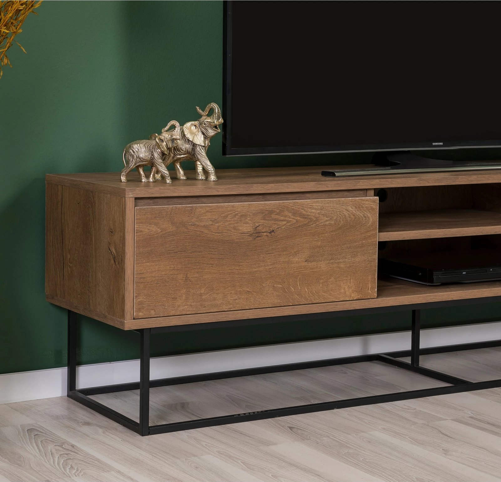 Set mobiljesh për dhomë dite, Laxus Takım 9, ngjyrë arre dhe e zezë