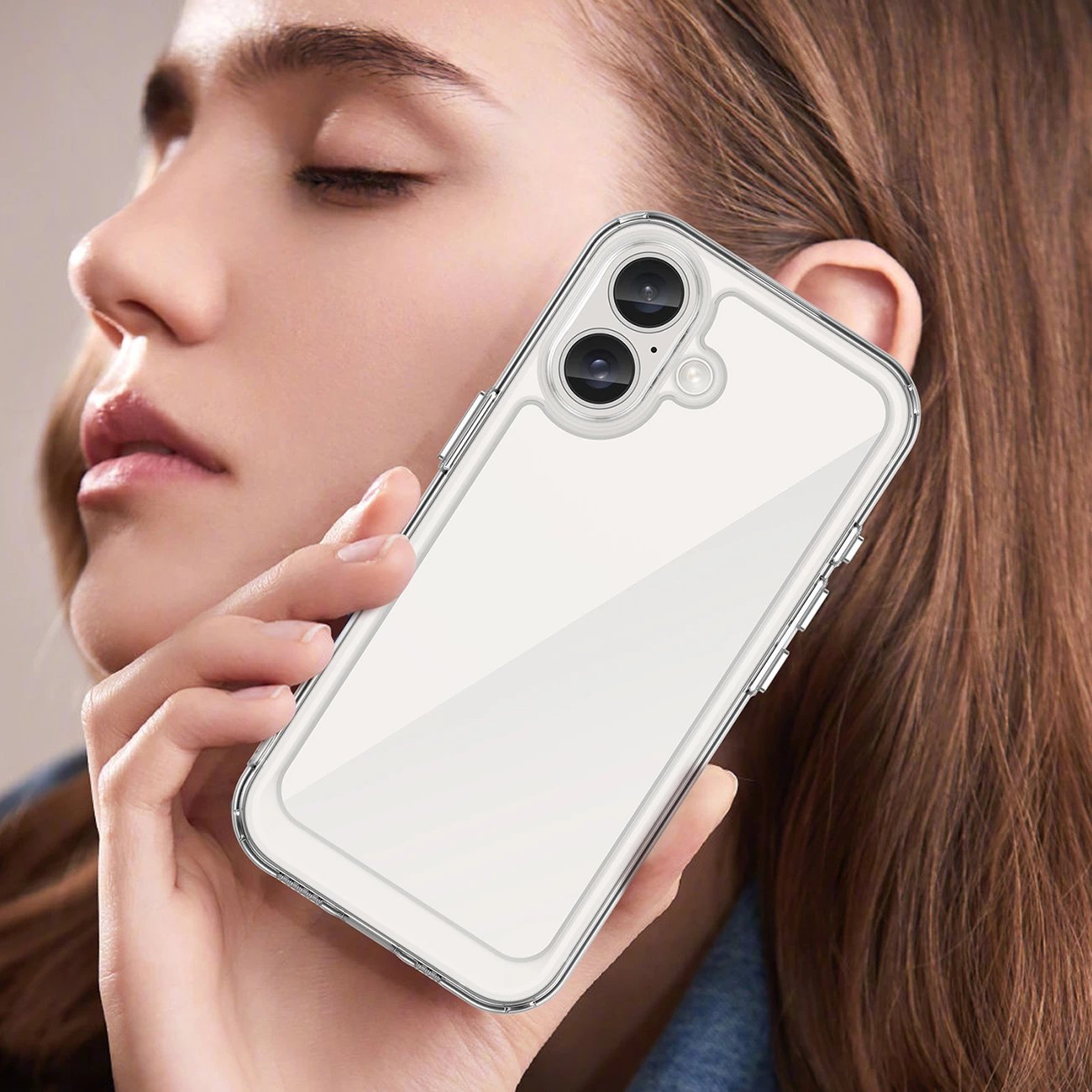 Mbështjellës Hurtel Outer Space Case për iPhone 16, transparent