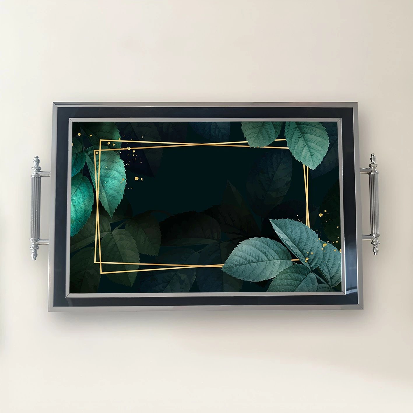 Tabaka prej qelqi, dizajn Aberto, TPG9774, shumëngjyrëshe, 50x29x3.5 cm Tabaka prej qelqi, dizajn Aberto, TPG9774, shumëngjyrëshe, 50x29x3.5 cm