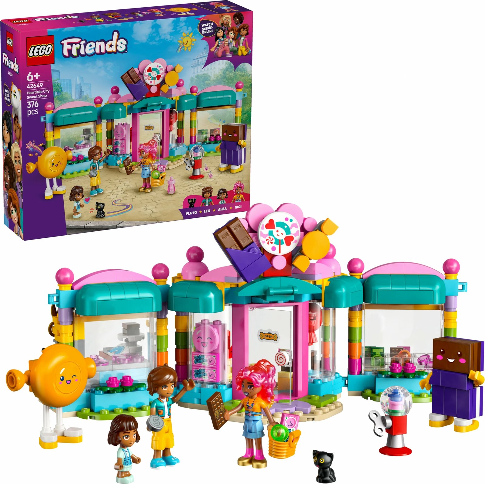 Set ndërtimi LEGO Friends 42649 Heartlake City Sweet Shop, 376 pjesë, shumëngjyrësh