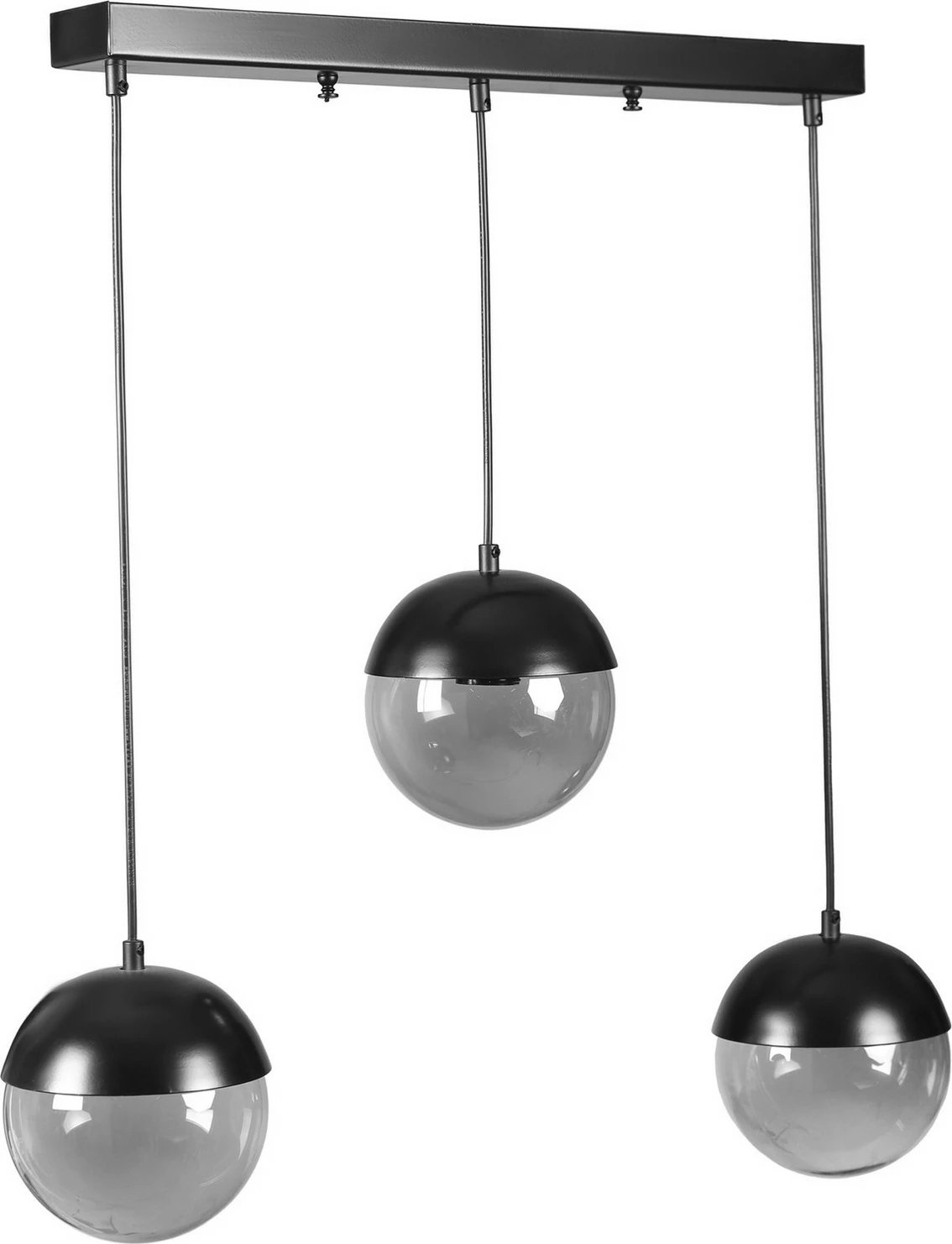 Llambë tavani Opviq, 3 sfera, ngjyrë gri e errët, xham