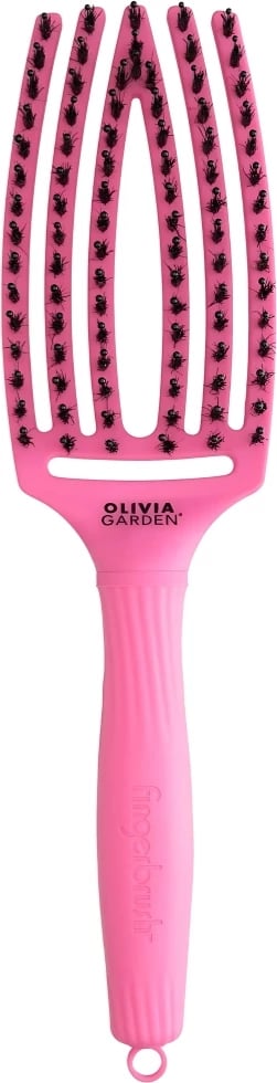 Furçë flokësh Olivia Garden FingerBrush Dolce Vita për femra Pink Granita, 1 copë