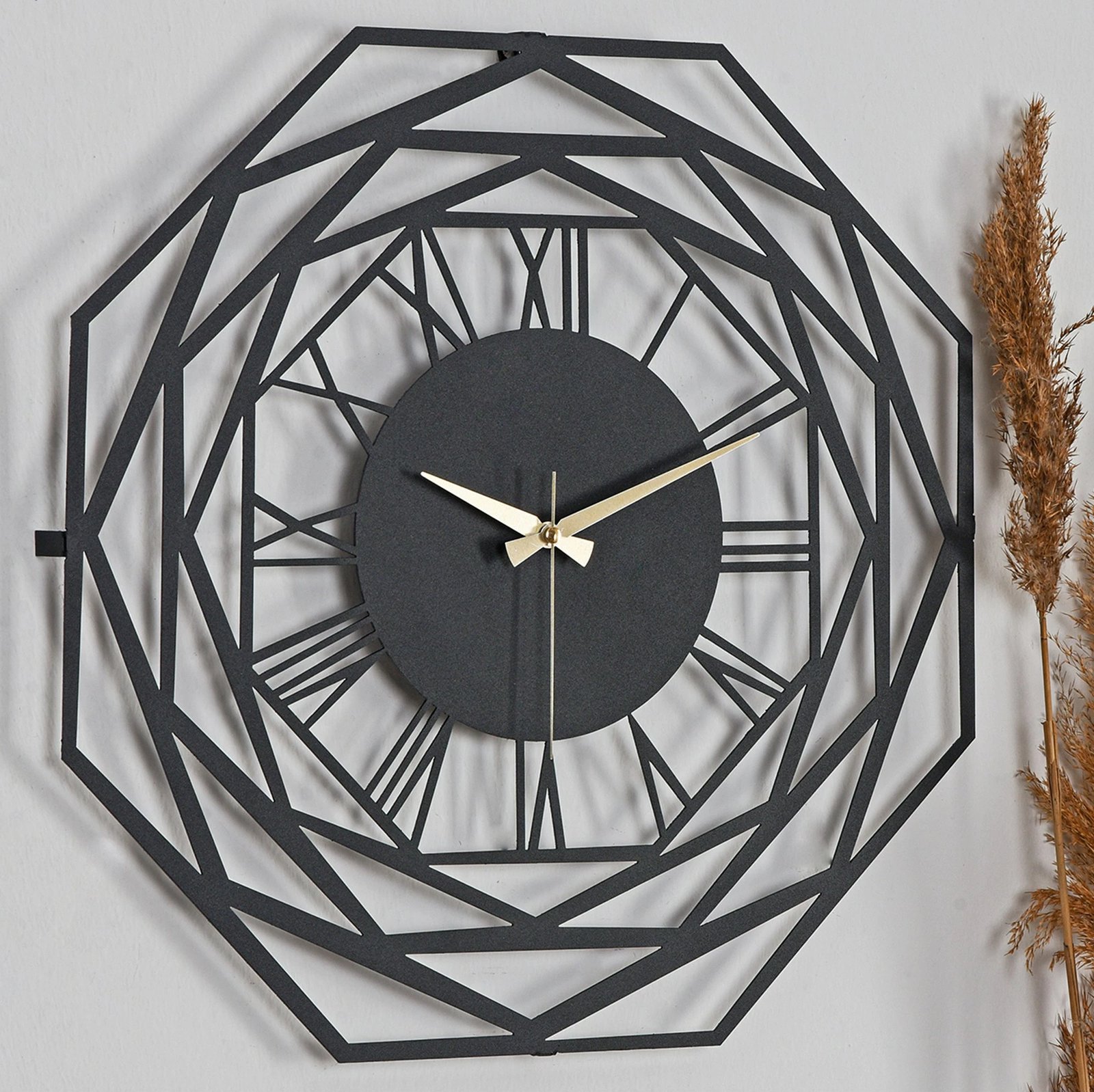Orë muri dekorative prej metali, Wallity, Repido, e zezë