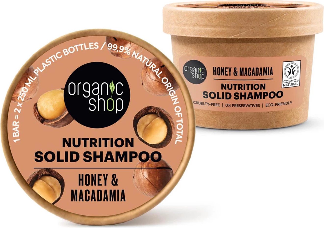 Shampon solid ushqyes ORGANIC SHOP Honey & Macadamia unisex 60g
