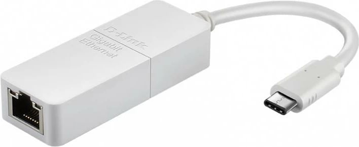 Adapter USB-C në Gigabit Ethernet, D-Link, DUB-E130, Plug and Play, Wake-on-LAN, 10-100-1000 Mbps, i bardhë