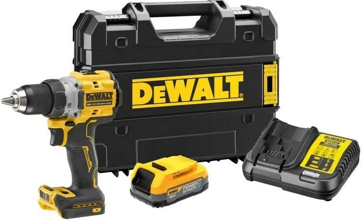 Makineri DeWalt DCD800E1T, 18V XR, 1x1.7AH, Verdhë