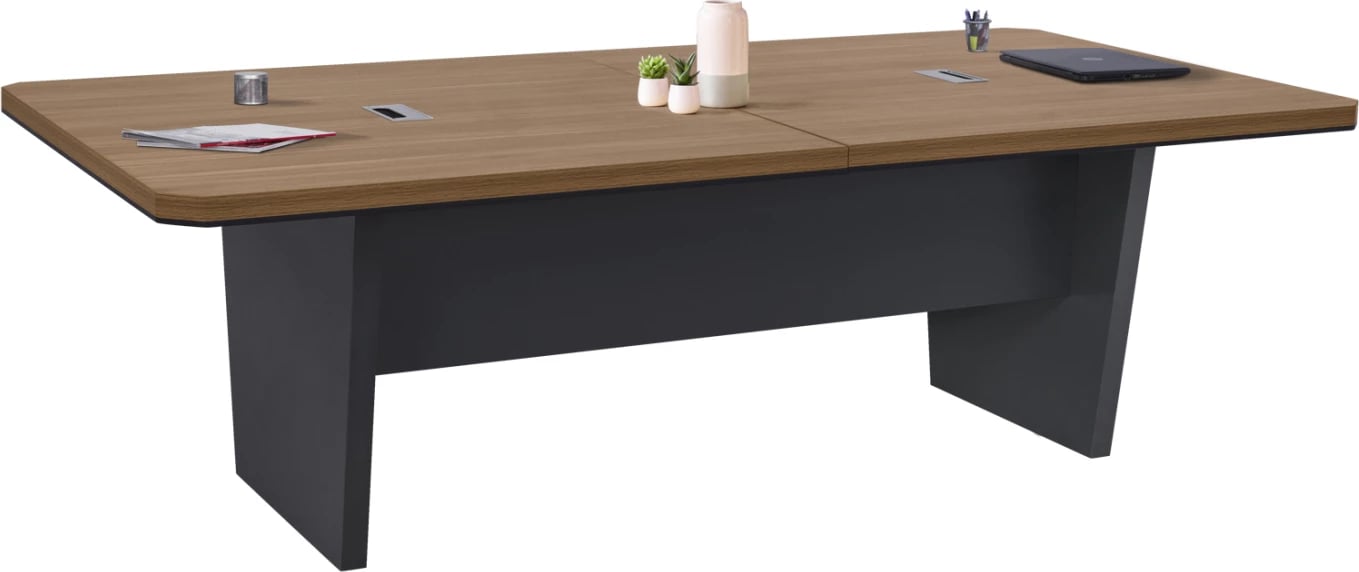 Tavolinë profesionale për konferenca, FH2361, natyrale dhe gri e errët, 240x120x75 cm
