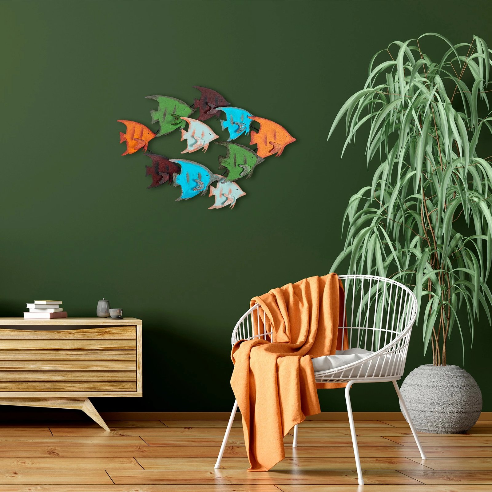 Aksesor dekorativ metalik për mur, Wallity, Melek, shumëngjyrësh