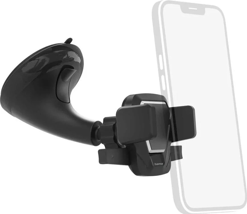 Mbajtës telefoni Hama, i zi, me kapëse, me rrotullim 360°