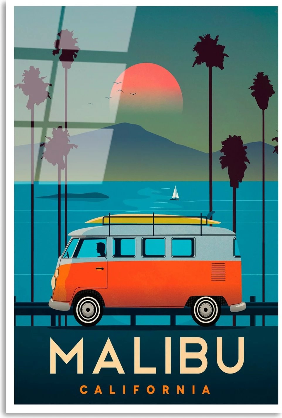 Pikturë dekorative prej xhami të temperuar, Wallity, UV-1008, 30x45cm