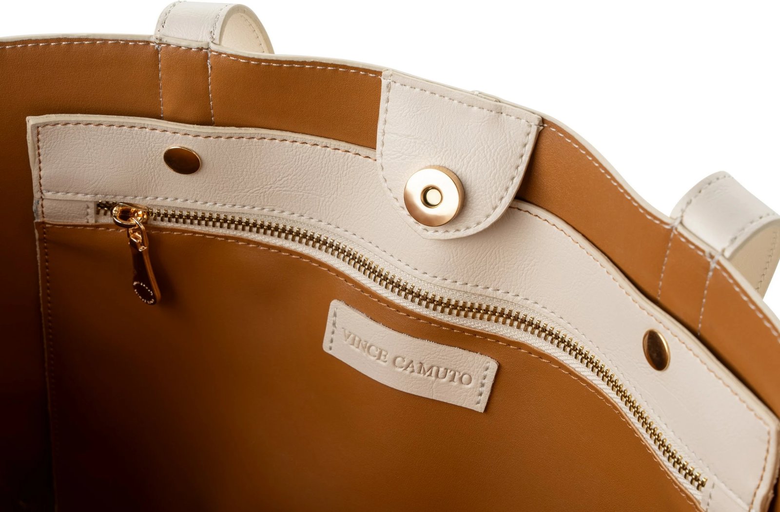 Çantë tote Vince Camuto, Savona, ngjyrë e bardhë e çelët
