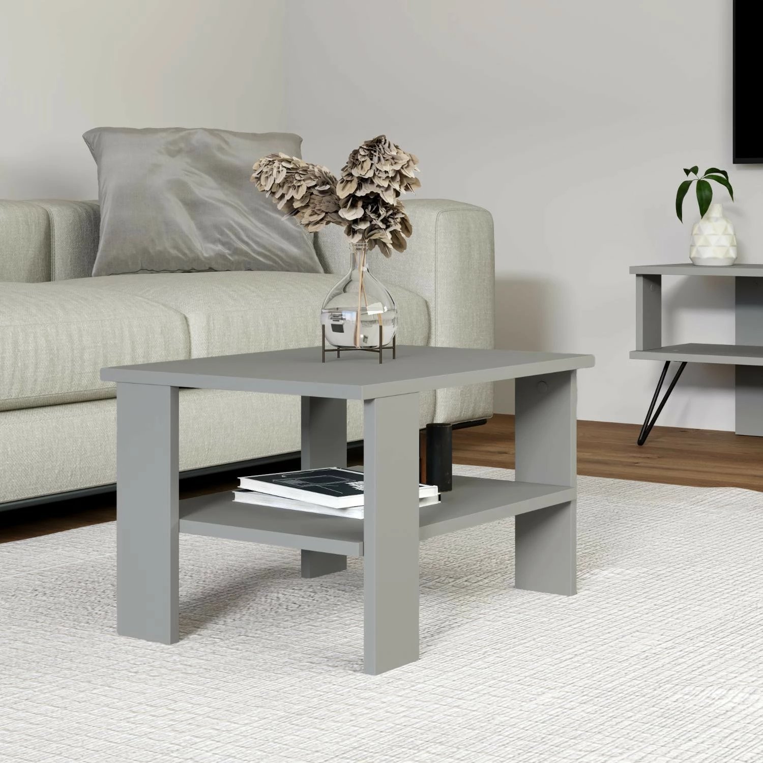 Tavolinë kafeje, ngjyrë gri, Skye Decor, Duama