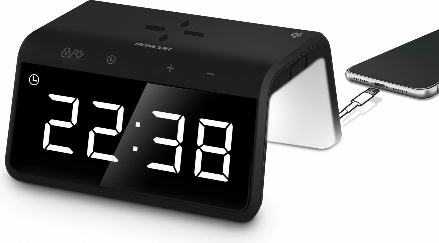 Orë dixhitale alarmi Sencor SDC 7900Qi me karikues wireless, E zezë Orë dixhitale alarmi Sencor SDC 7900Qi me karikues wireless, E zezë