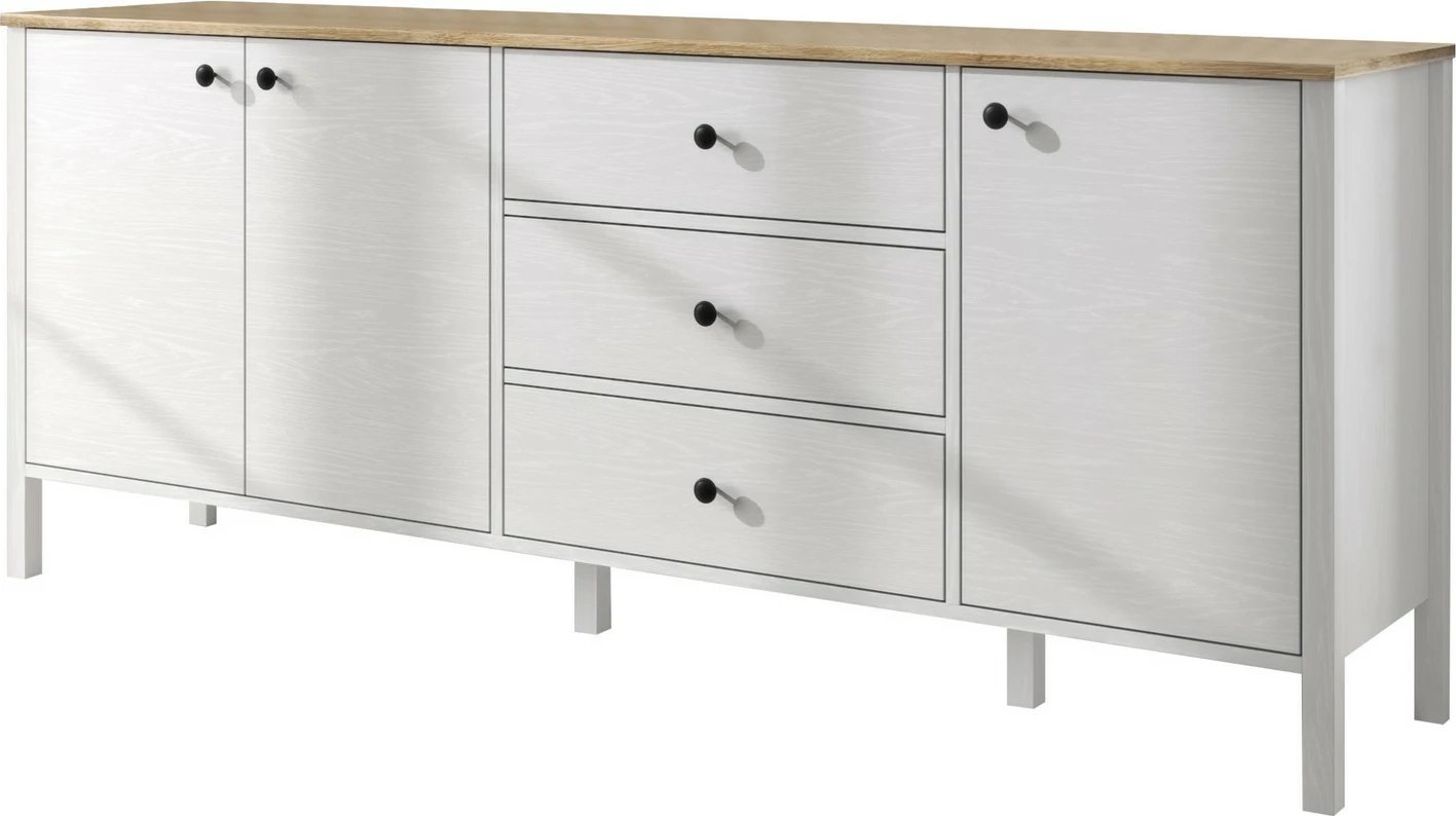 Konsol Hanah Home, FRN-20009, ngjyrë druri dhe e bardhë, 200x82x44cm