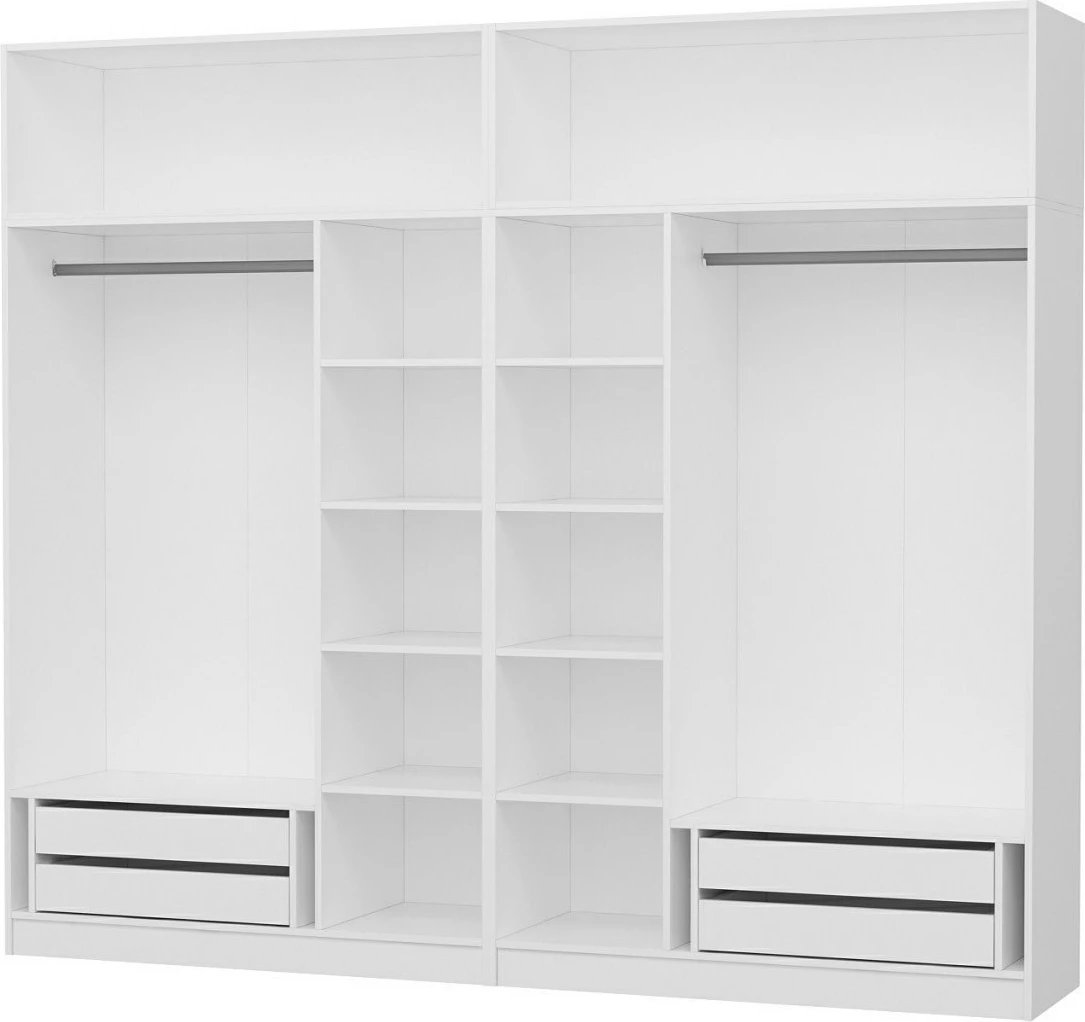 Dollap i madh për rroba, ngjyrë e bardhë, Skye Decor, Kale - 3087