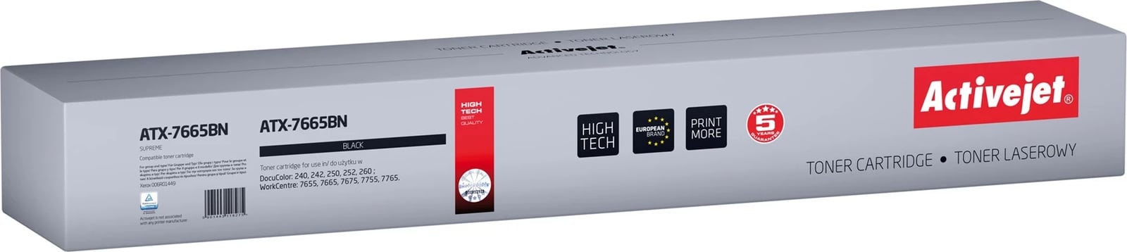 Toner Activejet ATX-7665BN për Xerox, Supreme, 30000 faqe, i zi