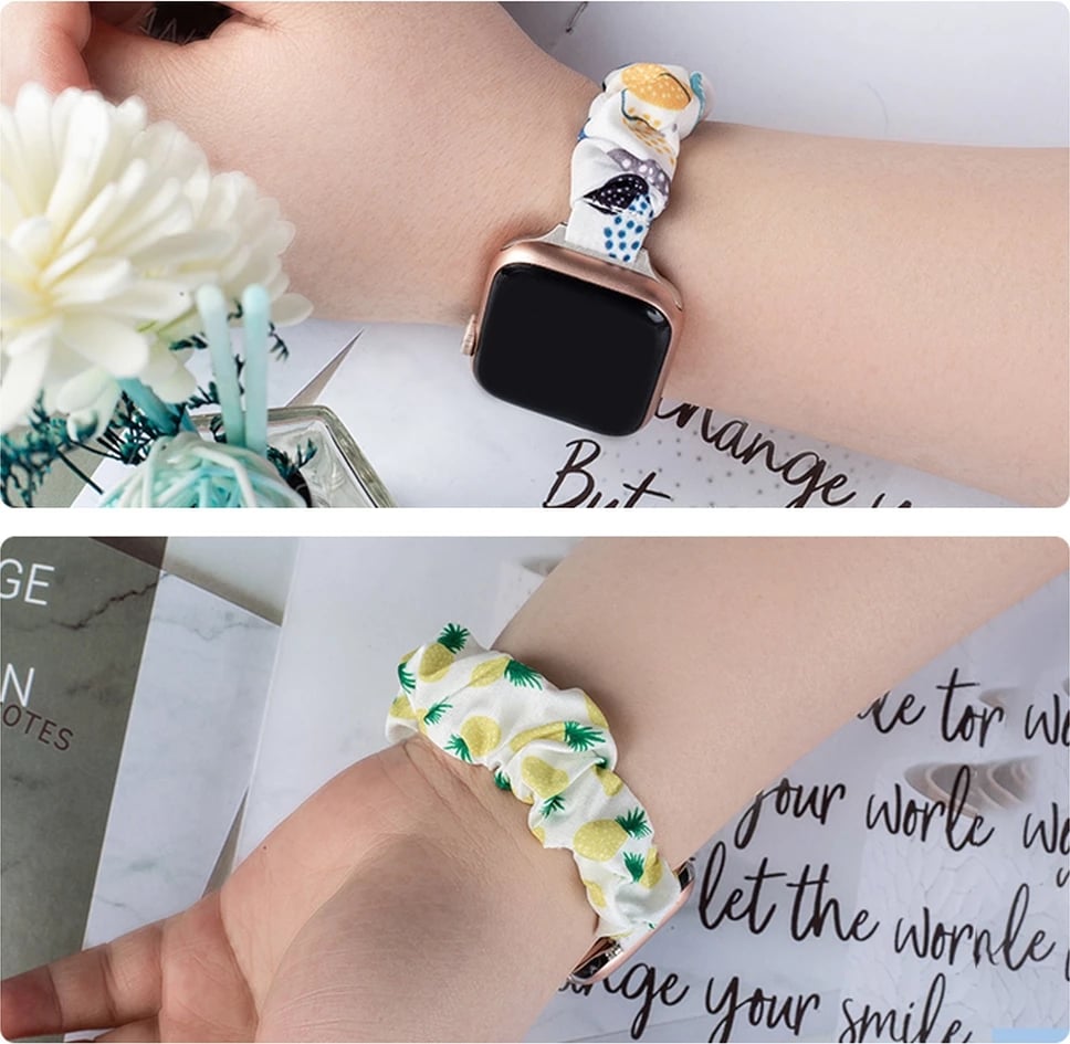 Rrip tekstili për Apple Watch Hurtel, elastik, model shalqiri, Blu Rrip tekstili për Apple Watch Hurtel, elastik, model shalqiri, Blu