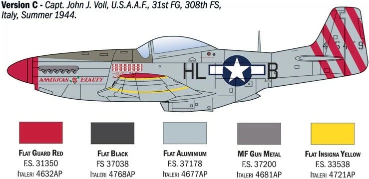 Model plastik aeroplani Italeri P-51D Mustang Aces 1:72 Model plastik aeroplani Italeri P-51D Mustang Aces 1:72