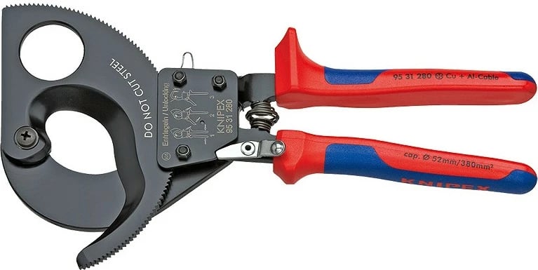 Darë prerëse anësore Knipex 95 31 280, 280mm, çelik, dore plastike, kuqe/blu