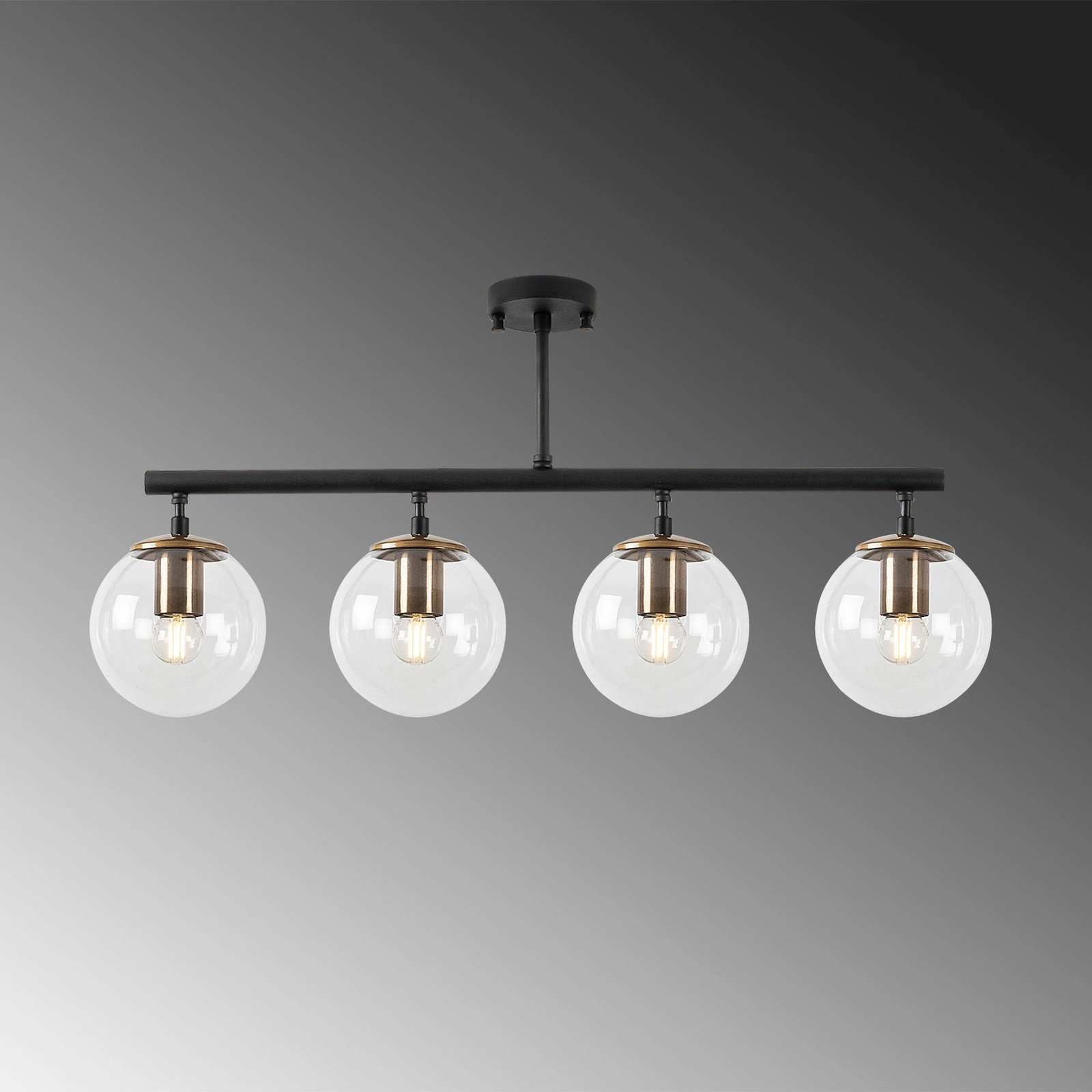 Llambë tavani Opviq Fazli - 10431, ngjyrë e zezë dhe antike, 4 copa