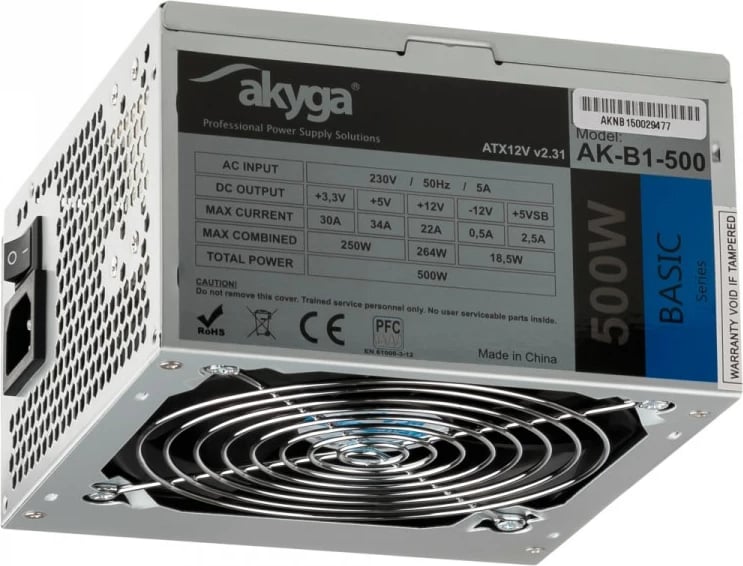 Furnizues me energji për kompjuter Akyga AK-B1-500 ATX 500W