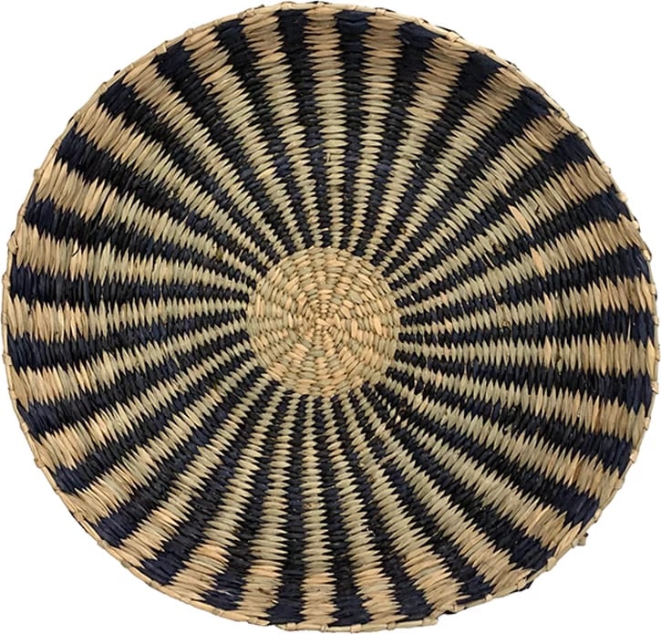 Dekor për mur Jabbar, kashtë deti, natyrale/zezë, 40x40x3cm