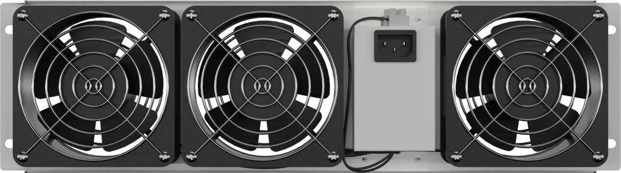 Panel ventilimi rack 19", Lanberg AK-1506-S, 3U, 3 ventilatorë, 50 W, 230V, kabllo 2 m, gri RAL 7035