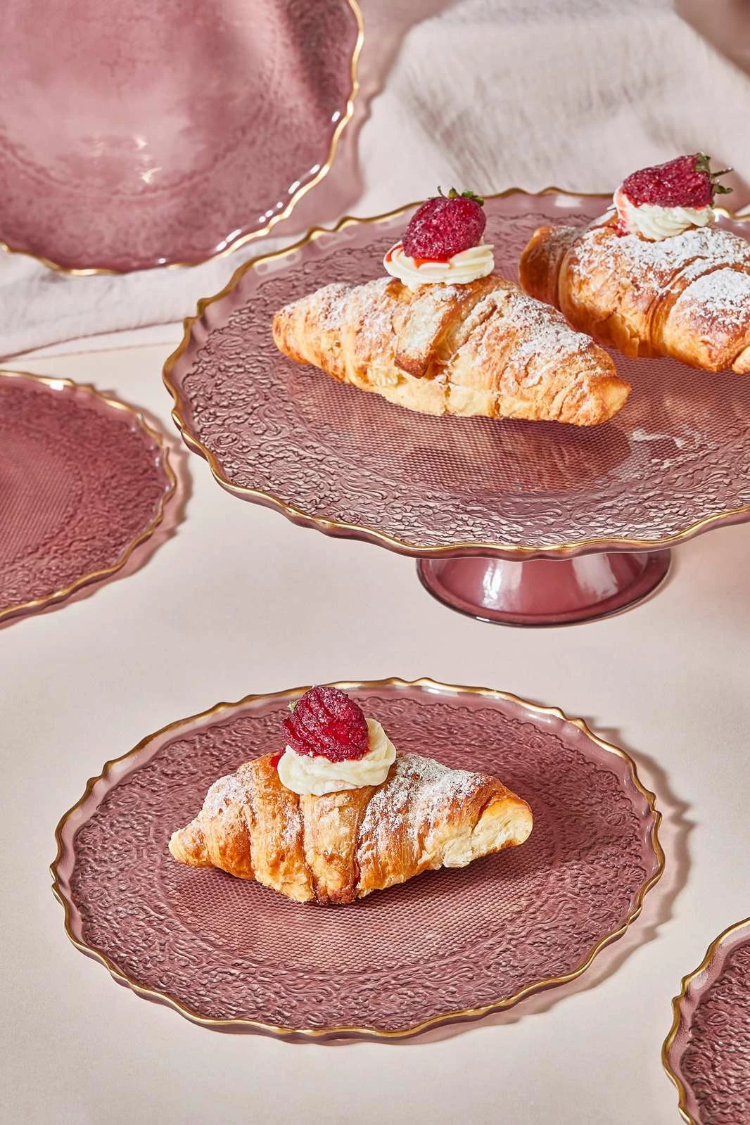 Set pjatash ëmbëlsirash (7 copë), Hermia, Goblen - ngjyrë kumbulle