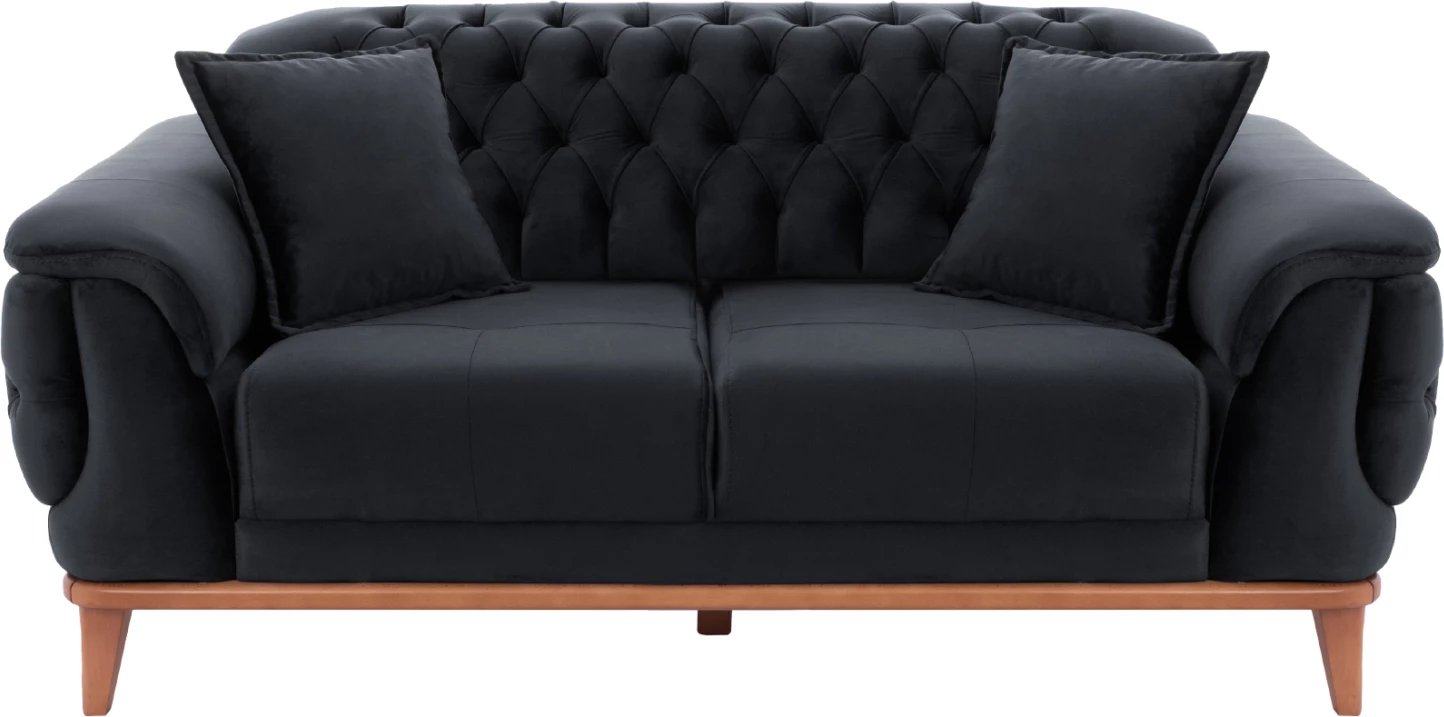 Divan shtrat 2-vendësh BENNINGTON, ngjyrë e zezë, 180x95x80