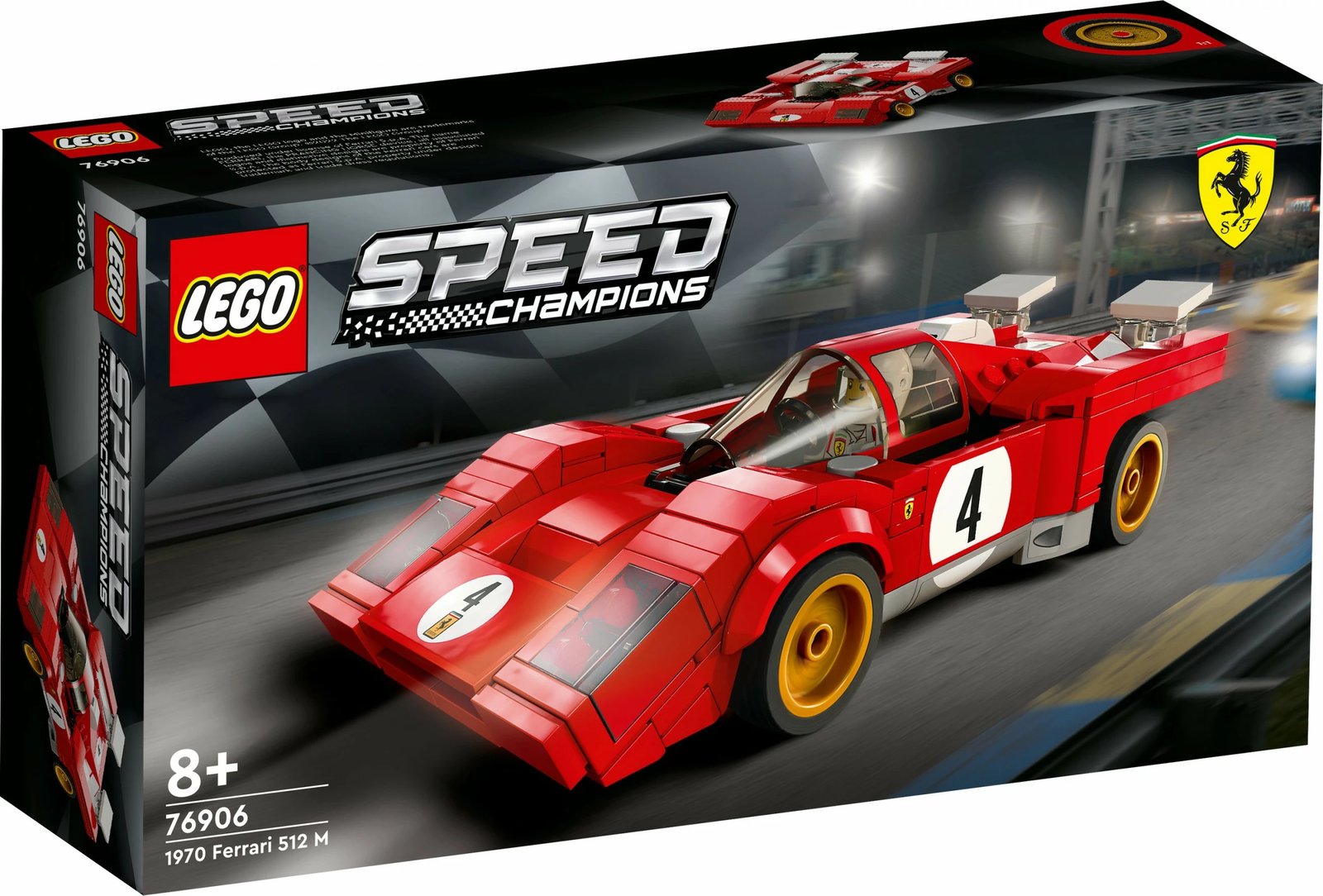 Set ndërtimi LEGO Speed Champions 76906, 1970 Ferrari 512 M, shumëngjyrësh