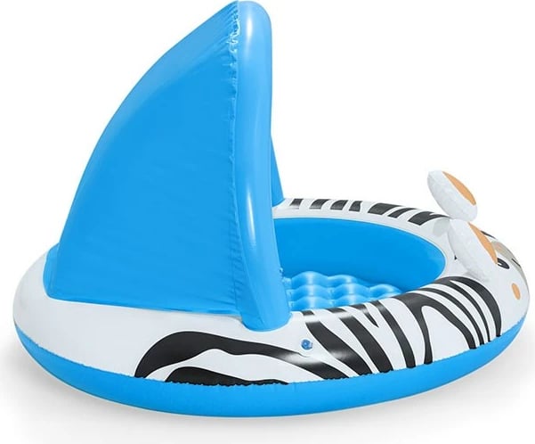 Pishinë fryrëse për fëmijë me kupolë, Bestway Zebra, 97x66 cm, dysheme e fryrë, 26 L, blu