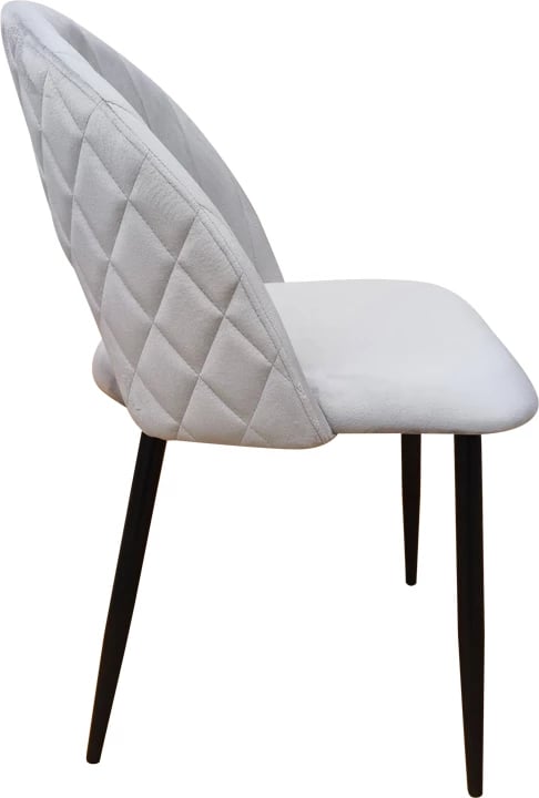 Karrige Lovingo, kadife gri, këmbë metalike të zeza, set 2 copë, 50x47x85.5cm