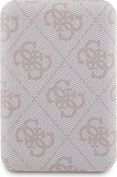 Mbështjellës Guess 4G Metal Logo për iPhone 15 Pro Max me powerbank MagSafe 5000mAh, rozë, set