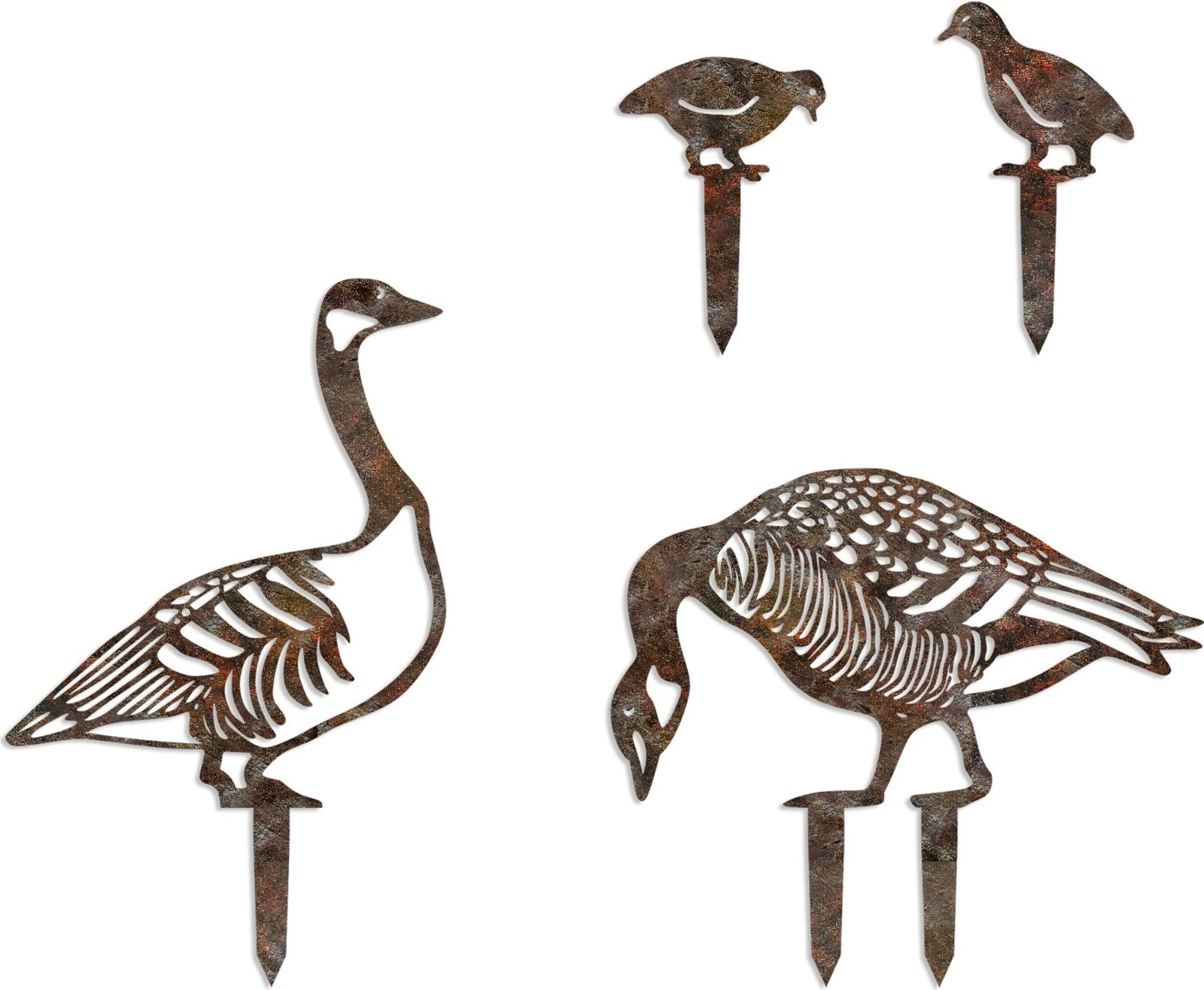 Objekt dekorativ për kopsht, metalik, ngjyrë antike, Evila Originals, Fam 14, set