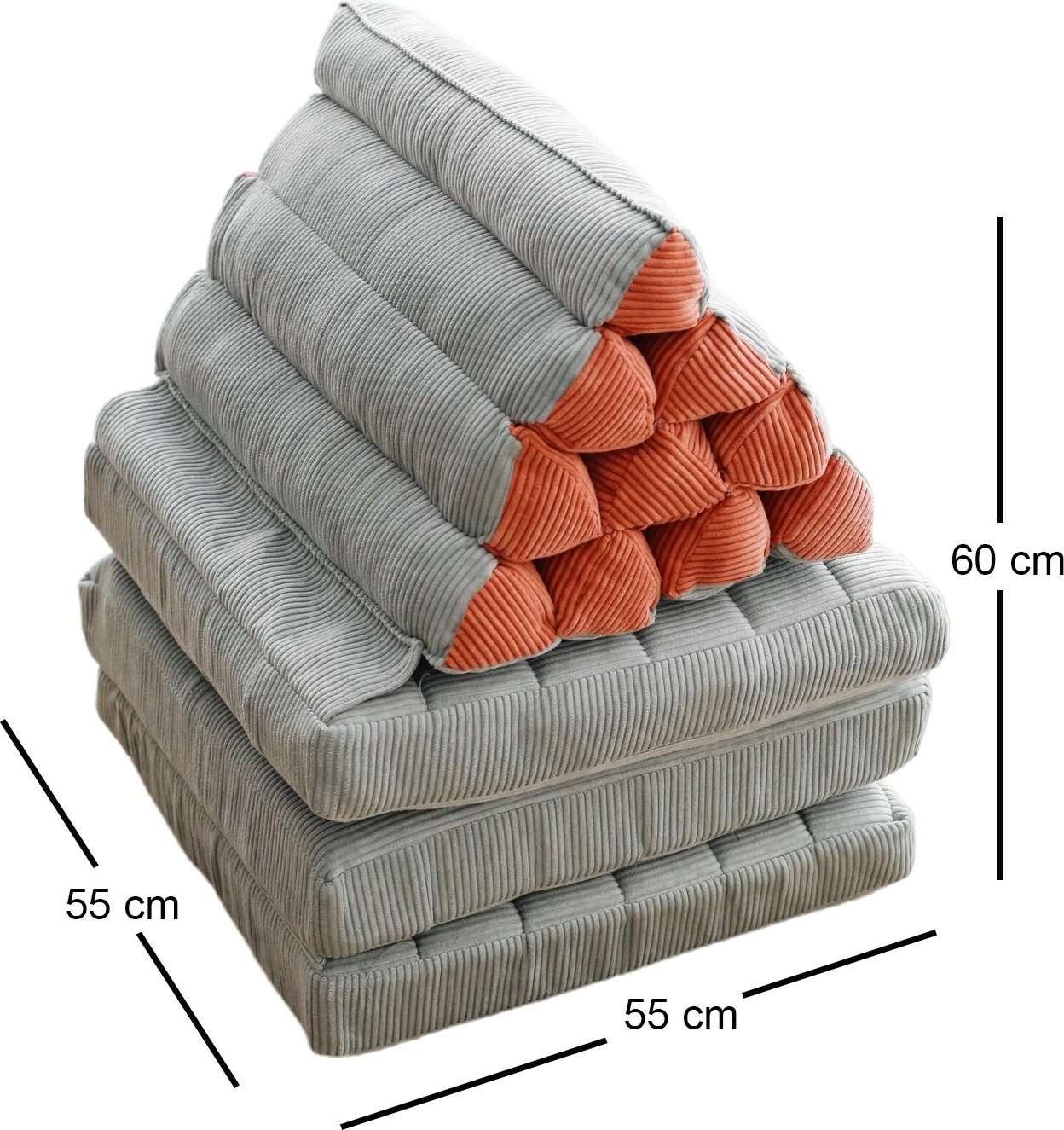 Jastëk i palosshëm prej kadifeje, ngjyrë e kaltër, Keyf Katlanan, Atelier del Sofa