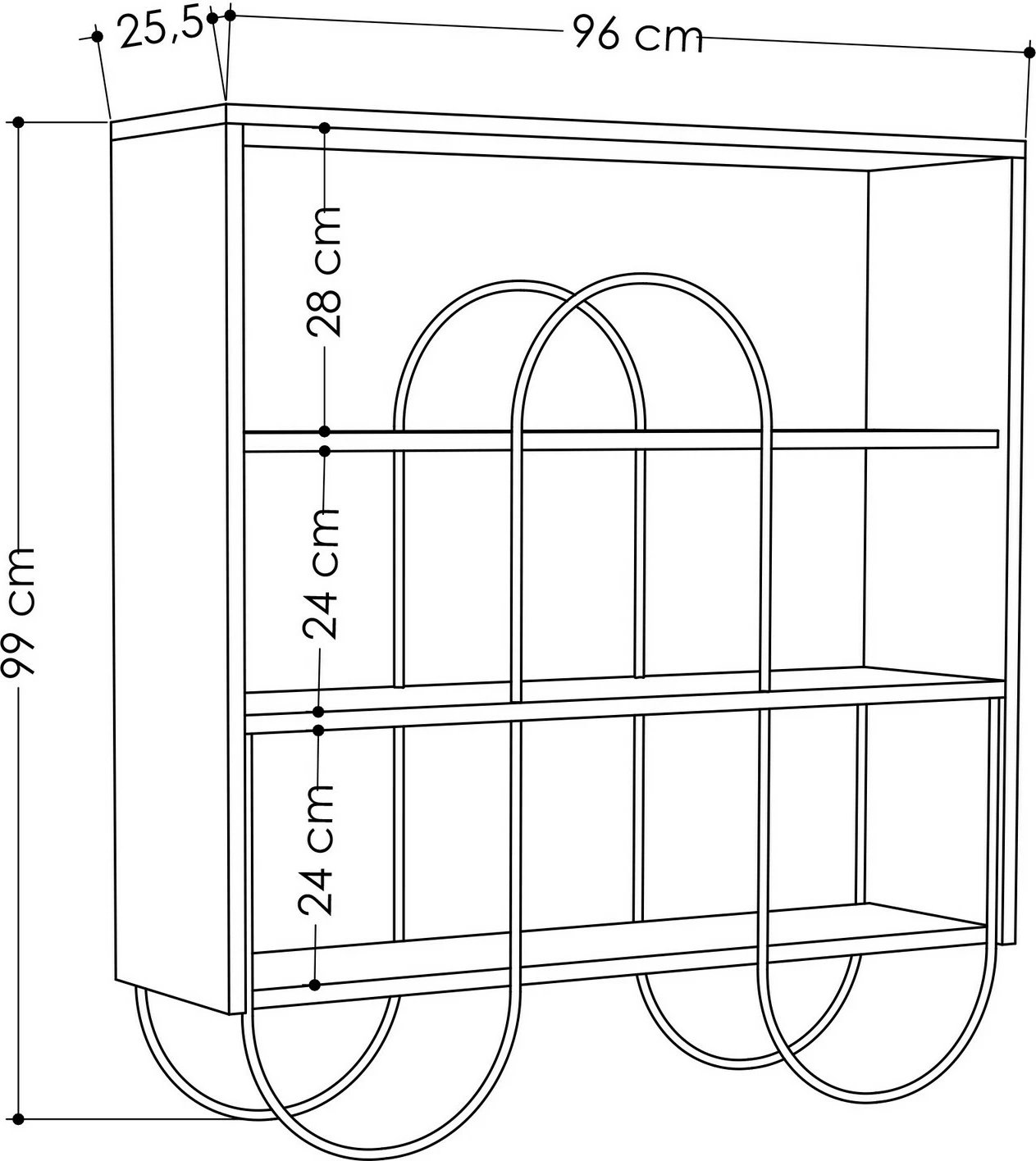 Konsol Skye Decor Norfolk, ngjyrë e bardhë