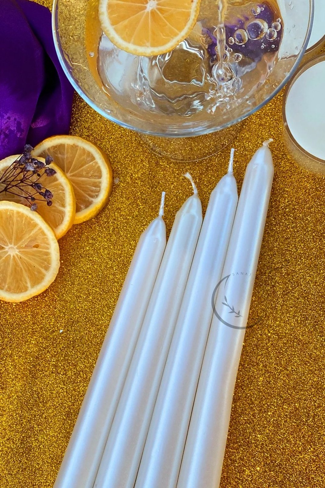 Set qirinjsh (4 copë), Evila Originals, premium, të bardhë, 2x25cm