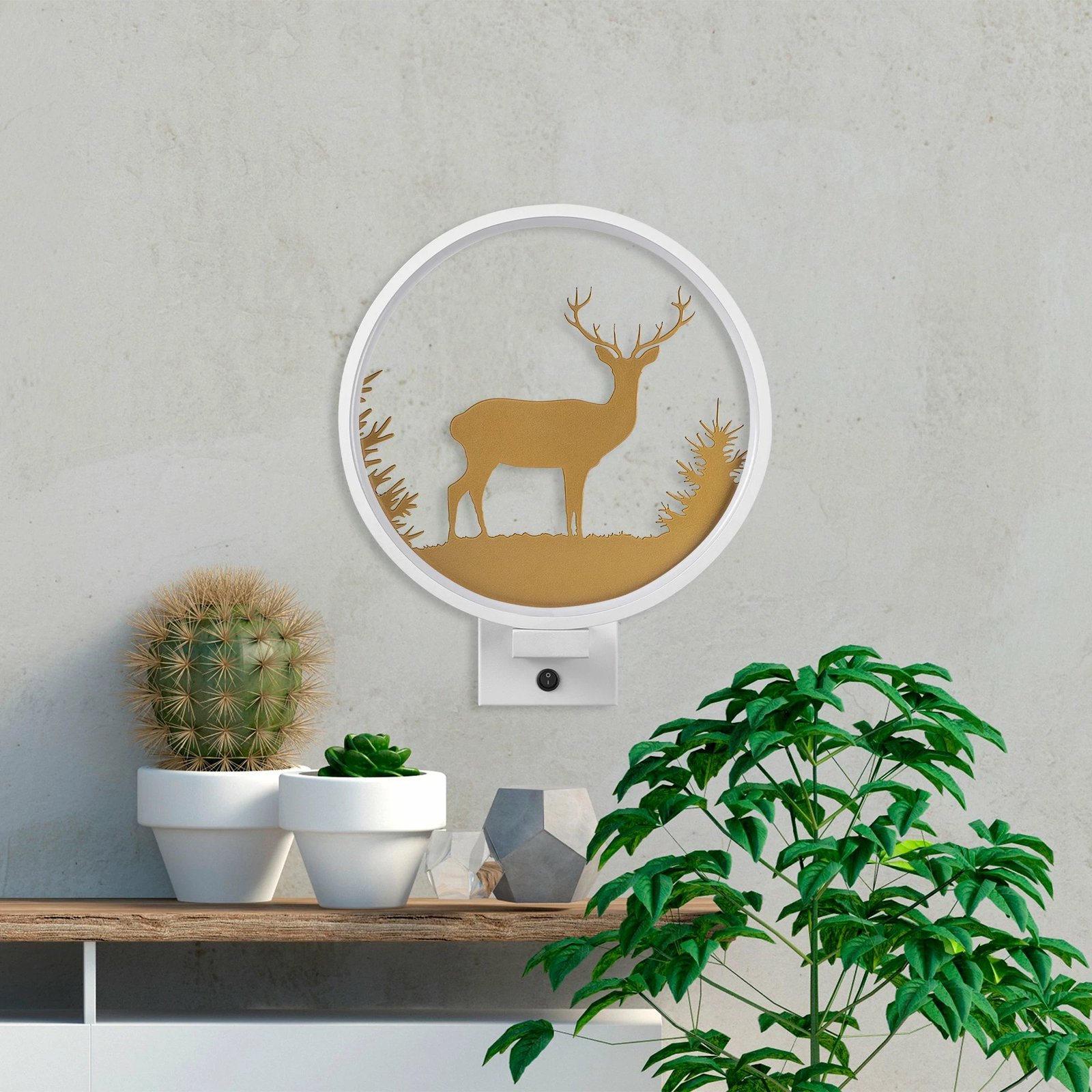 Llambë muri Opviq, XMAS31, e bardhë dhe ari