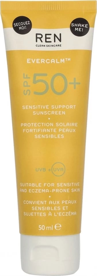 Krem dielli për fytyrë REN Evercalm Sensitive Support Sunscreen SPF50+ për femra, 50ml